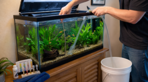 Weekly aquarium maintenance routine for a healthy tank